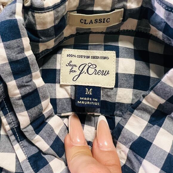 Mens J Crew Short Sleeve Blue Picnic Checkered Button Up M - Picture 4 of 4